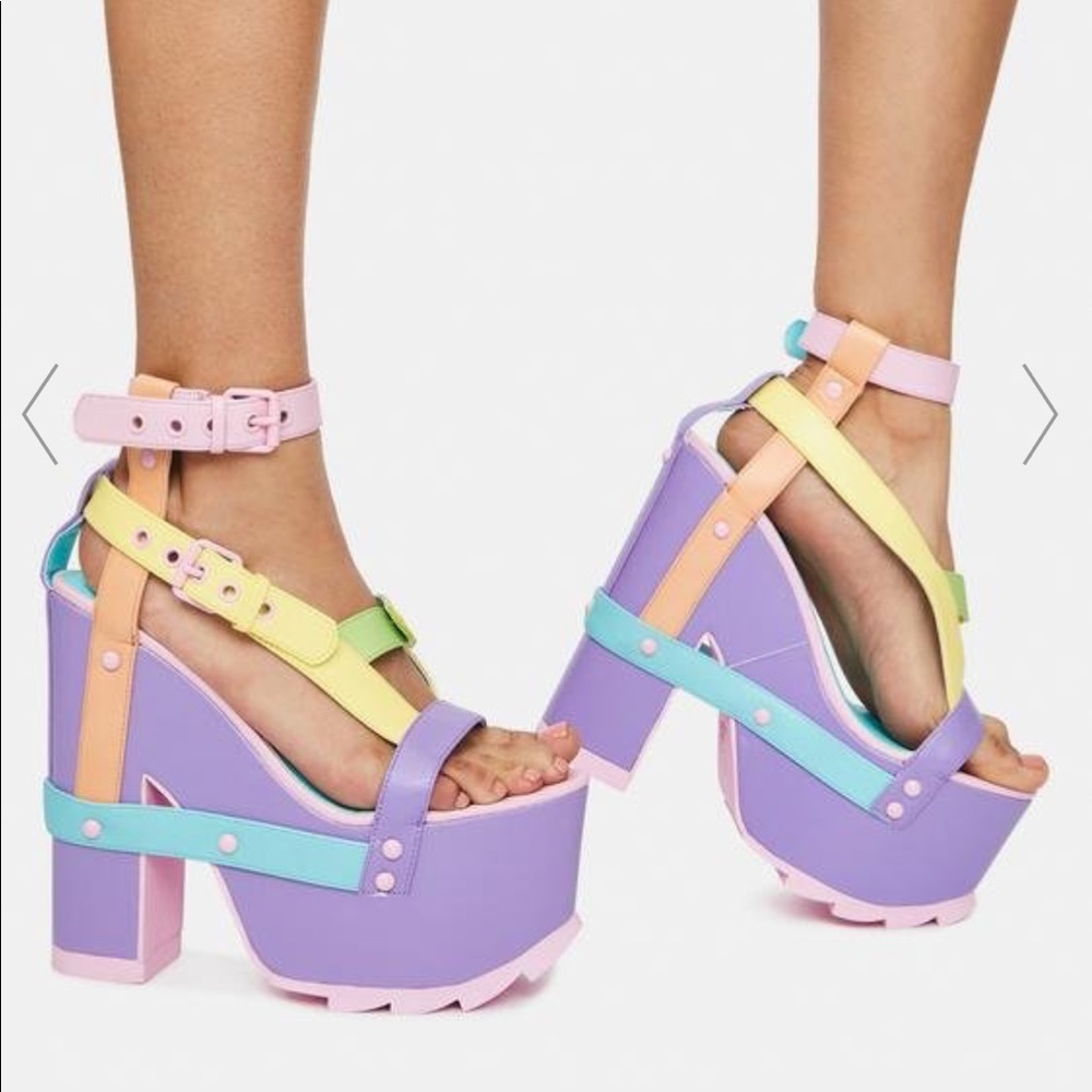 LAST PAIR YRU Dollskill Pastel Nightcall Platform Heels - Picture 3 of 10